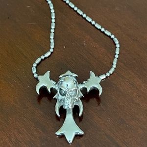 Stainless SteelWing Skull Pendant Necklace for Men